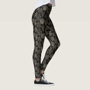 Art Träd Guld Helgdag - julsvart Leggings