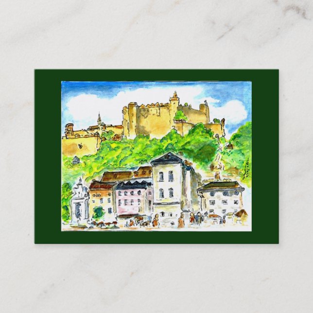 Art Trading Museum Affärskorten Salzburg Castle Visitkort (Framsida)