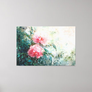 *~* Art TV2 2 ROSA PEONY Stretched Kanvastryck