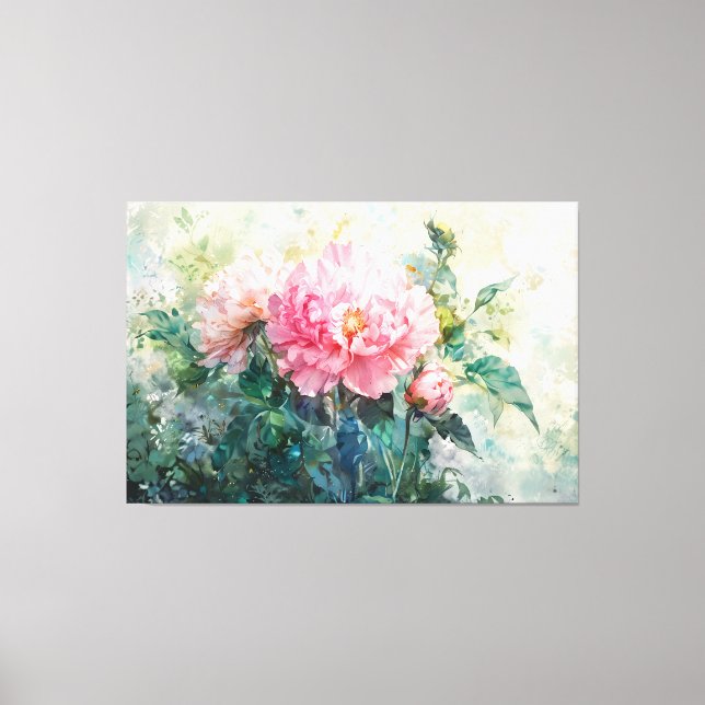 *~* Art TV2-känsligt PEONY Stretched-Kanvastryck Canvastryck (Framsida)