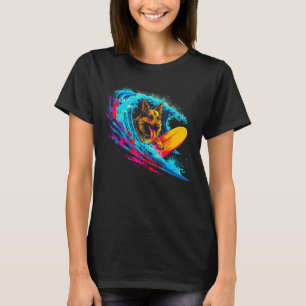 Art Tysk Shepherd Hund Wave-Surfa T Shirt