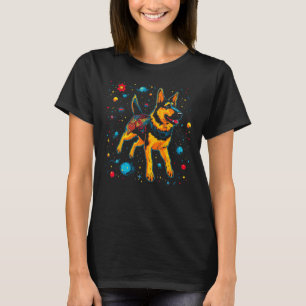 Art Tyska Shepherd Hund Rymden Galaxy T Shirt