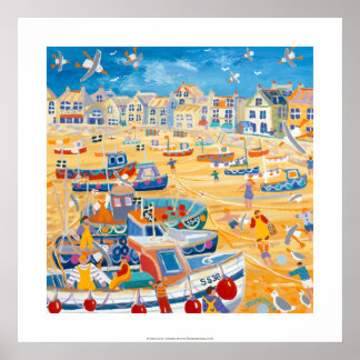 Art-utskrift: Boats and Ropes, St Ives, Cornwall Poster