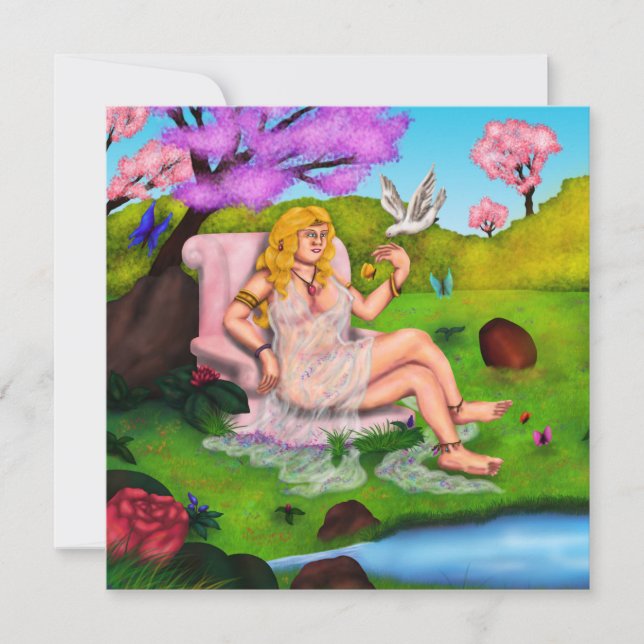 Art Venus och flygande vit duva i Garden Eden (Framsida)