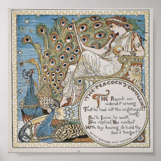 Art, Vintage, Walter Crane, Juno och hennes fåglar Poster