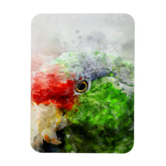 Art Watercolor Parrot Grönt Parakeet Gift Magnet