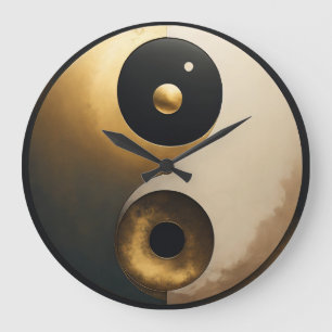Art Yin Yang Stor Klocka