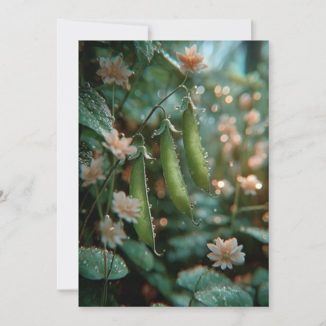 Ärta i baljan | Söta groddar Inbjudningar (Framsida)