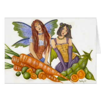 Ärta- och morotkort hälsningskort