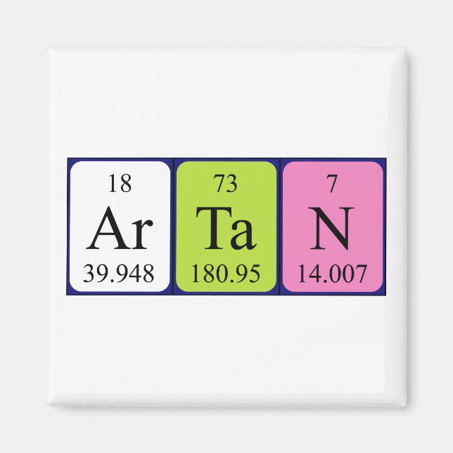 Artan Periodisk bord namn magnet (Framsidan)