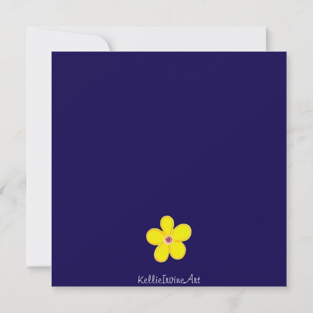 Artblomma med rand Gult Kort (Baksida)