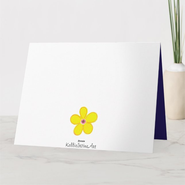 Artblomma med rand Gult Kort (Baksida)