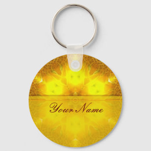 ArtBorder Golden Hexagon Keychain Nyckelring