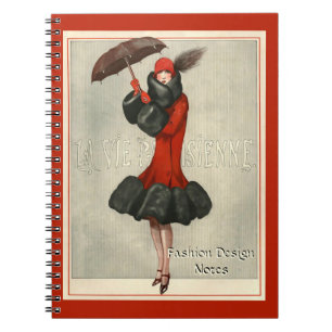 ArtDeco 20-talklaff/modeillustrationanteckningsbok Anteckningsbok