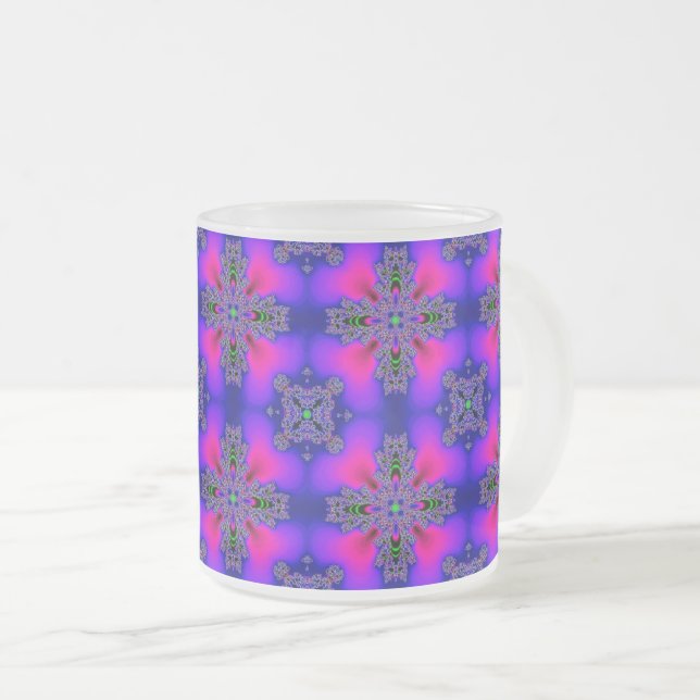 Artdeco blommor i retro stil frostad glasmugg (Framsida höger)