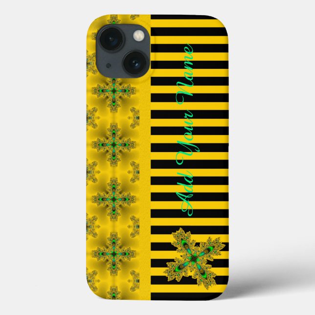 Artdeco-blommor i Retro Stil, lägg till ditt namn (Baksida)