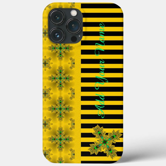 Artdeco-blommor i Retro Stil, lägg till ditt namn (Baksida)