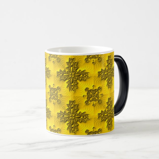Artdeco blommor i retro stil magisk mugg (Framsida höger)