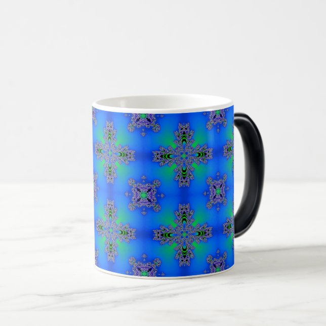 Artdeco blommor i retro stil magisk mugg (Framsida höger)