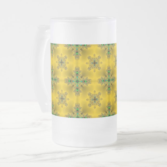 Artdeco Flowers i Retro Stil Frostat Ölglas (Framsida vänster)