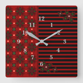 Artdeco Flowers i Retro Stil Fyrkantig Klocka