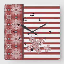 Artdeco Flowers i Retro Stil Fyrkantig Klocka