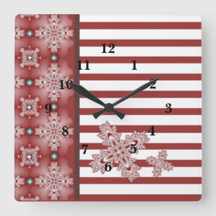 Artdeco Flowers i Retro Stil Fyrkantig Klocka