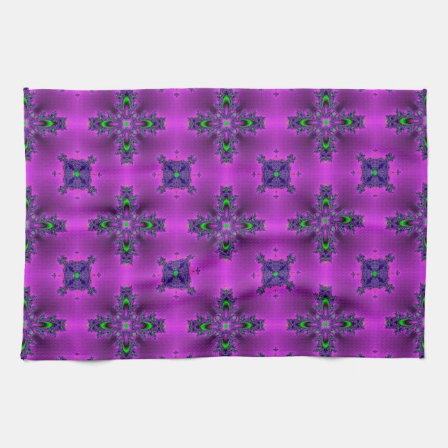 Artdeco Flowers i Retro Stil Kökshandduk (Horisontell)