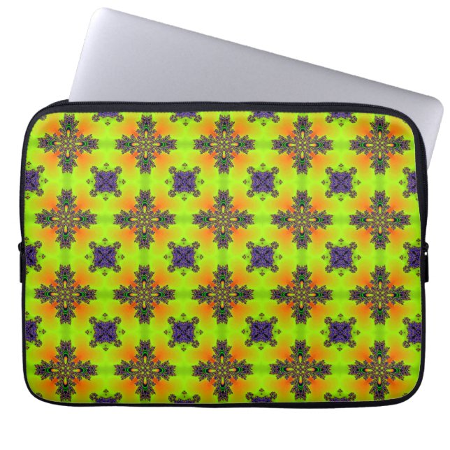 Artdeco Flowers i Retro Stil Laptop Fodral (Framsidan)