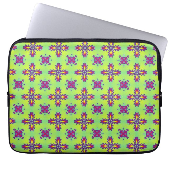 Artdeco Flowers i Retro Stil Laptop Fodral (Framsidan)