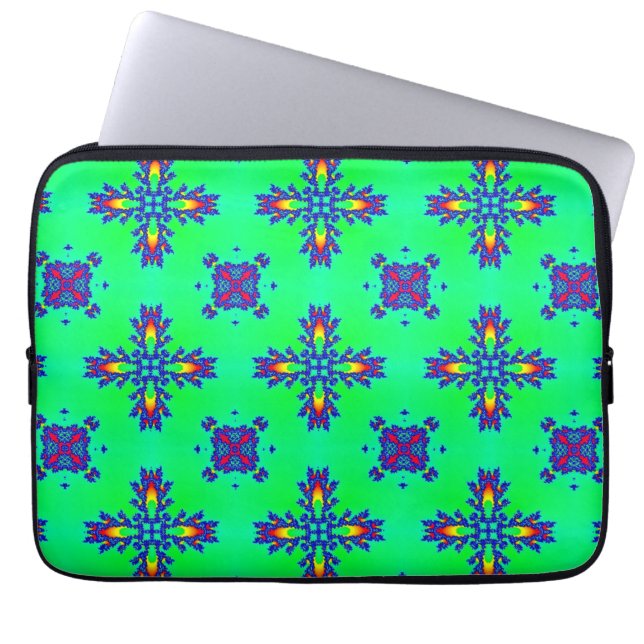 Artdeco Flowers i Retro Stil Laptop Fodral (Framsidan)