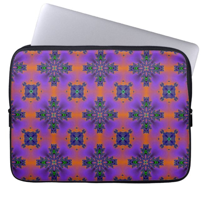 Artdeco Flowers i Retro Stil Laptop Fodral (Framsidan)