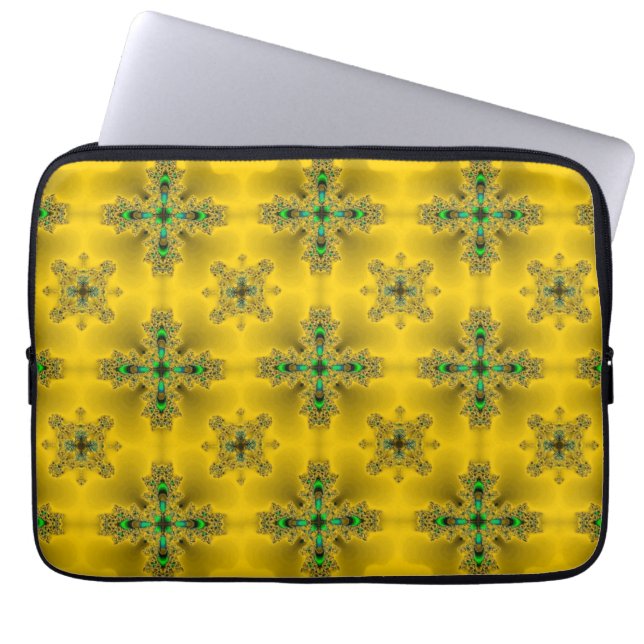 Artdeco Flowers i Retro Stil Laptop Fodral (Framsidan)