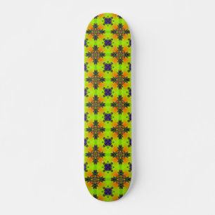 Artdeco Flowers i Retro Stil Mini Skateboard Bräda 18,5 Cm