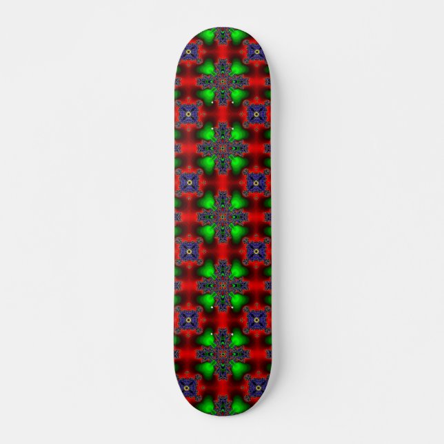 Artdeco Flowers i Retro Stil Mini Skateboard Bräda 18,5 Cm (Framsida)