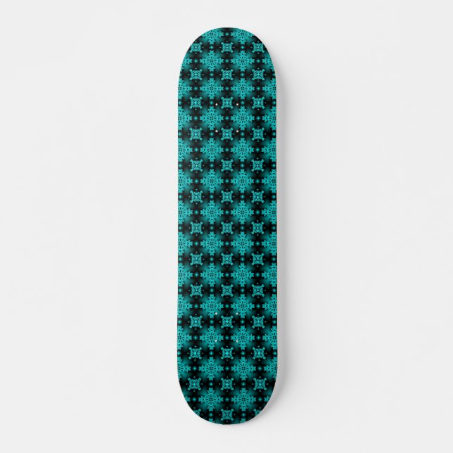 Artdeco Flowers i Retro Stil Mini Skateboard Bräda 18,5 Cm (Framsida)
