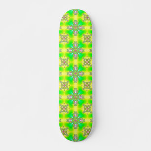 Artdeco Flowers i Retro Stil Mini Skateboard Bräda 18,5 Cm