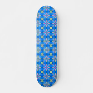 Artdeco Flowers i Retro Stil Mini Skateboard Bräda 18,5 Cm