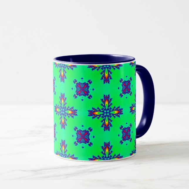 Artdeco Flowers i Retro Stil Mugg (Framsida höger)