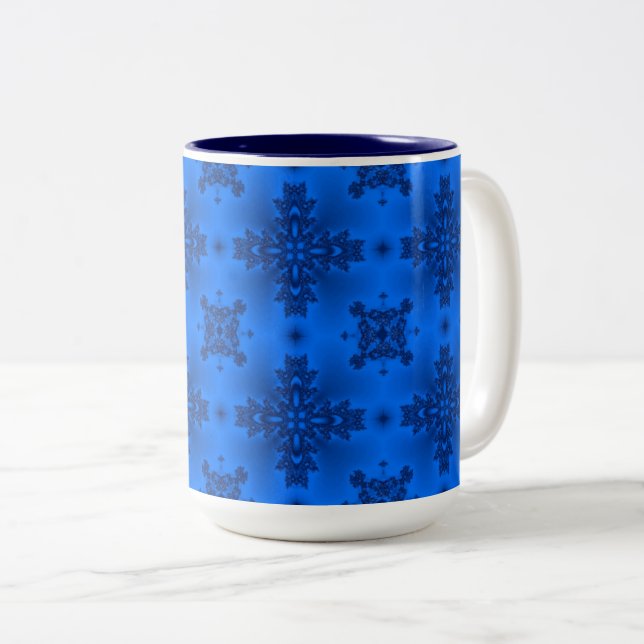 Artdeco Flowers i Retro Stil Två-Tonad Mugg (Framsida höger)