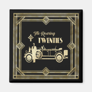 ArtDeco Gatsby Car från de rinnande tvillingarna B Magnet