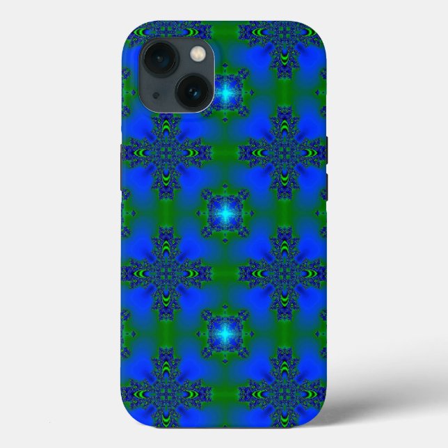 Artdeco i Retro Stil grün blau und sterne (Baksida)