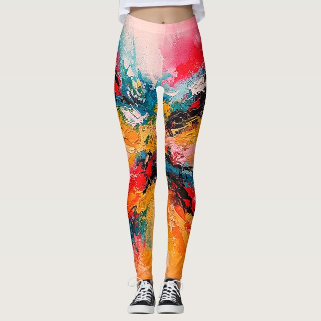 Arte Abstracto Colorido Leggings (Framsida)