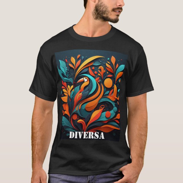 Arte Abstracto de Diversidad Natural T Shirt (Framsida)