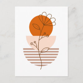 Arte boho flor en un atardecer vykort