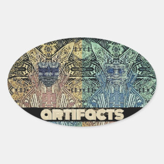 Artefakter 4 flugshuvud 3 "oval" ovalt klistermärke