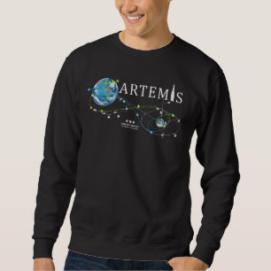 Artemis 1 Route Karta SLS Rocket Launch Uppdrag ti Lång Ärmad Tröja