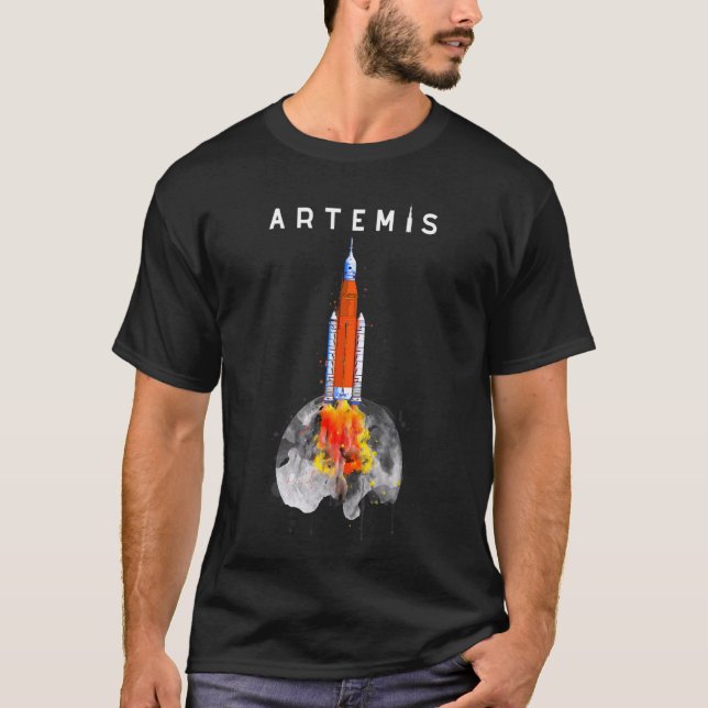 Artemis 1 SLS raketstart Uppdrag till Måne och T Shirt (Framsida)