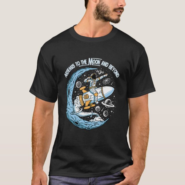 Artemis 1 SLS Rocket Launch Mission To The Moon An T Shirt (Framsida)