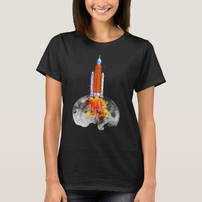 Artemis 1 SLS Rocket Launch Mission To The Moon An T Shirt (Framsida)